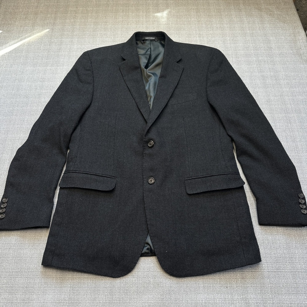 Ralph Lauren LRL Blazer Mens 42R Black‎ Slim Wool Stretch Suit Jacket Coat